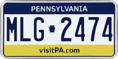 PA license plate MLG2474