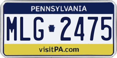 PA license plate MLG2475