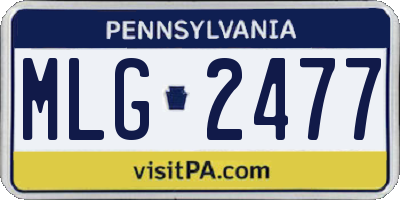 PA license plate MLG2477