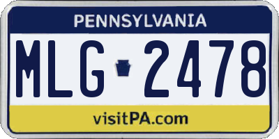 PA license plate MLG2478