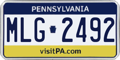 PA license plate MLG2492