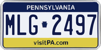 PA license plate MLG2497