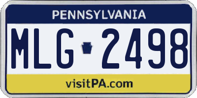 PA license plate MLG2498
