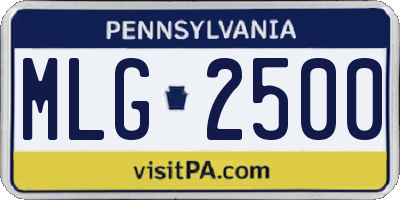 PA license plate MLG2500