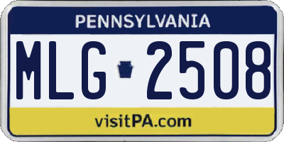 PA license plate MLG2508