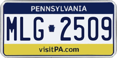 PA license plate MLG2509