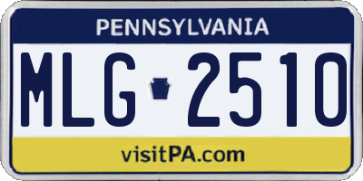 PA license plate MLG2510