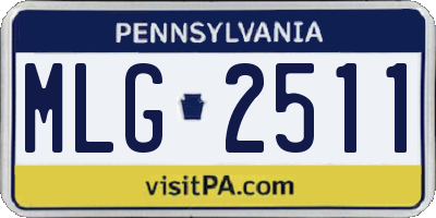 PA license plate MLG2511