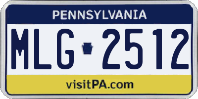 PA license plate MLG2512