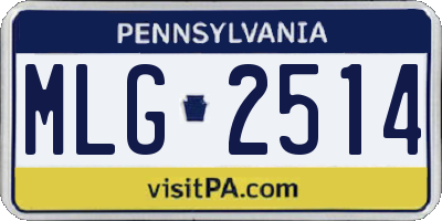 PA license plate MLG2514