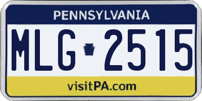 PA license plate MLG2515
