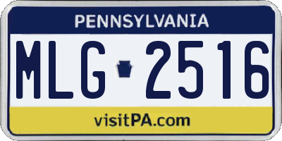 PA license plate MLG2516