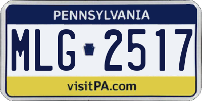 PA license plate MLG2517
