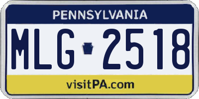 PA license plate MLG2518
