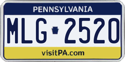 PA license plate MLG2520