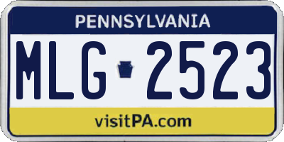 PA license plate MLG2523