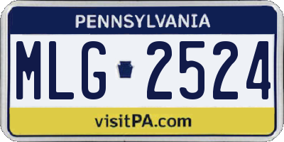 PA license plate MLG2524