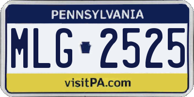 PA license plate MLG2525