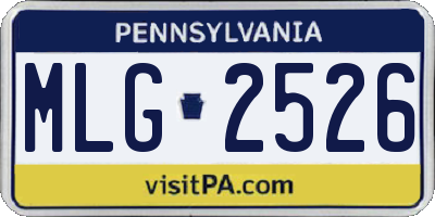 PA license plate MLG2526