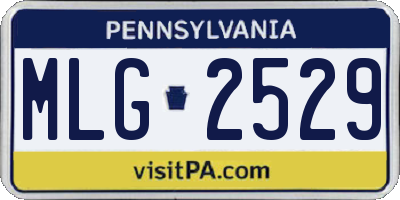 PA license plate MLG2529