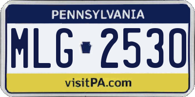 PA license plate MLG2530