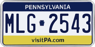 PA license plate MLG2543