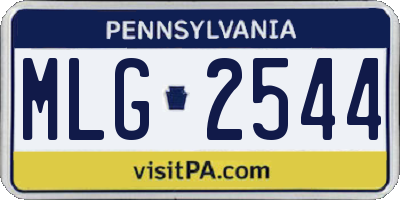 PA license plate MLG2544