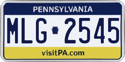 PA license plate MLG2545