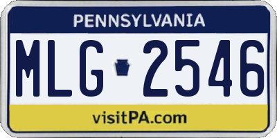 PA license plate MLG2546