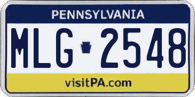 PA license plate MLG2548