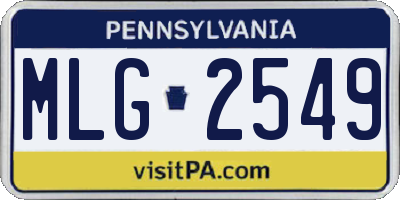 PA license plate MLG2549
