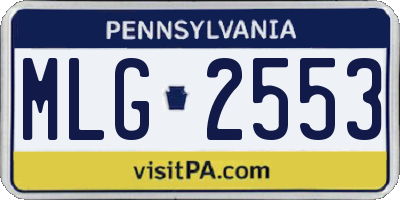 PA license plate MLG2553
