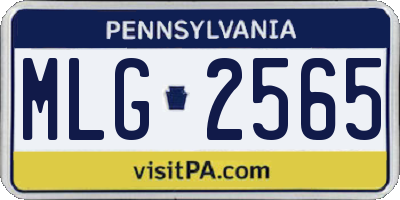 PA license plate MLG2565