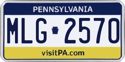 PA license plate MLG2570