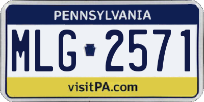 PA license plate MLG2571
