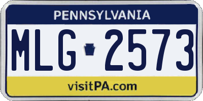PA license plate MLG2573