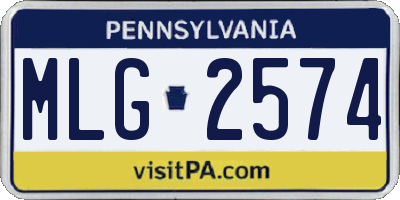PA license plate MLG2574