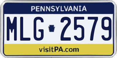 PA license plate MLG2579