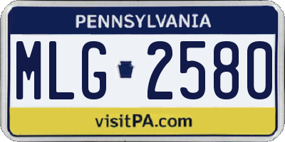 PA license plate MLG2580