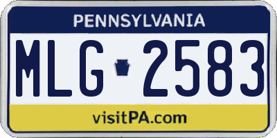 PA license plate MLG2583