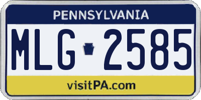 PA license plate MLG2585