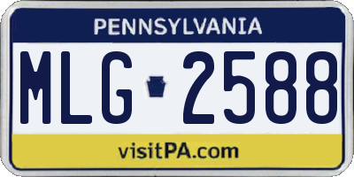 PA license plate MLG2588
