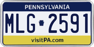 PA license plate MLG2591