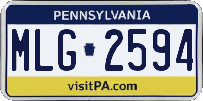PA license plate MLG2594