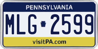 PA license plate MLG2599