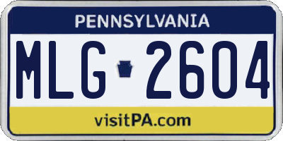 PA license plate MLG2604