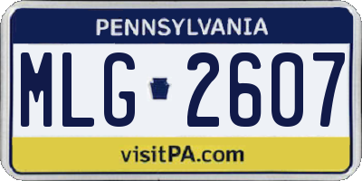 PA license plate MLG2607