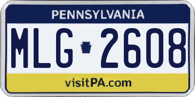 PA license plate MLG2608