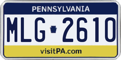 PA license plate MLG2610