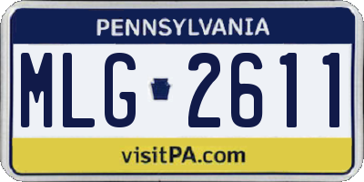 PA license plate MLG2611